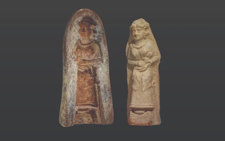 Terracotta mold with cast statue